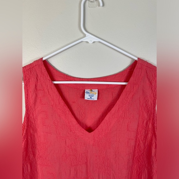 SeaBreeze of California Coral Sleeveless V-Neck Cotton Dress MADE USA Size XL - Picture 5 of 12